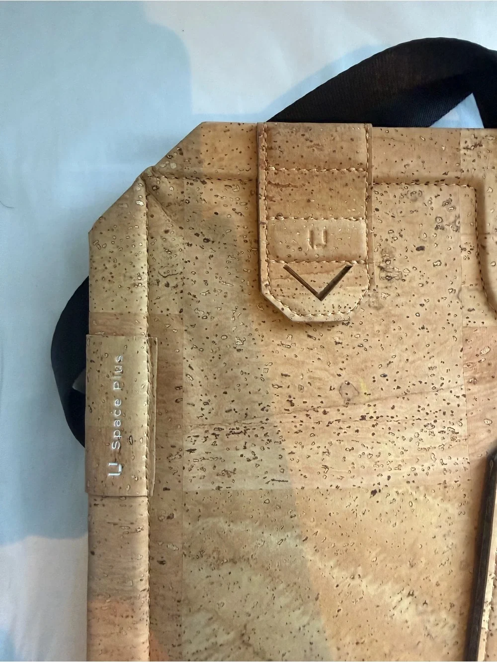 Minimal Cork Laptop Briefcase - Tan